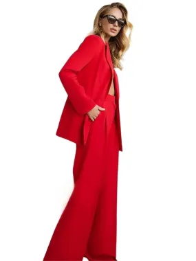 Elegant Red Office Suits for Women, Pant Suits for Formal Occasions, Suits for Wedding Guest, 2 PCs