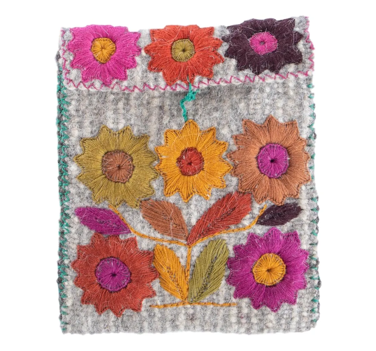 Elena Crossbody Purse-Grey Multi with Large flowers