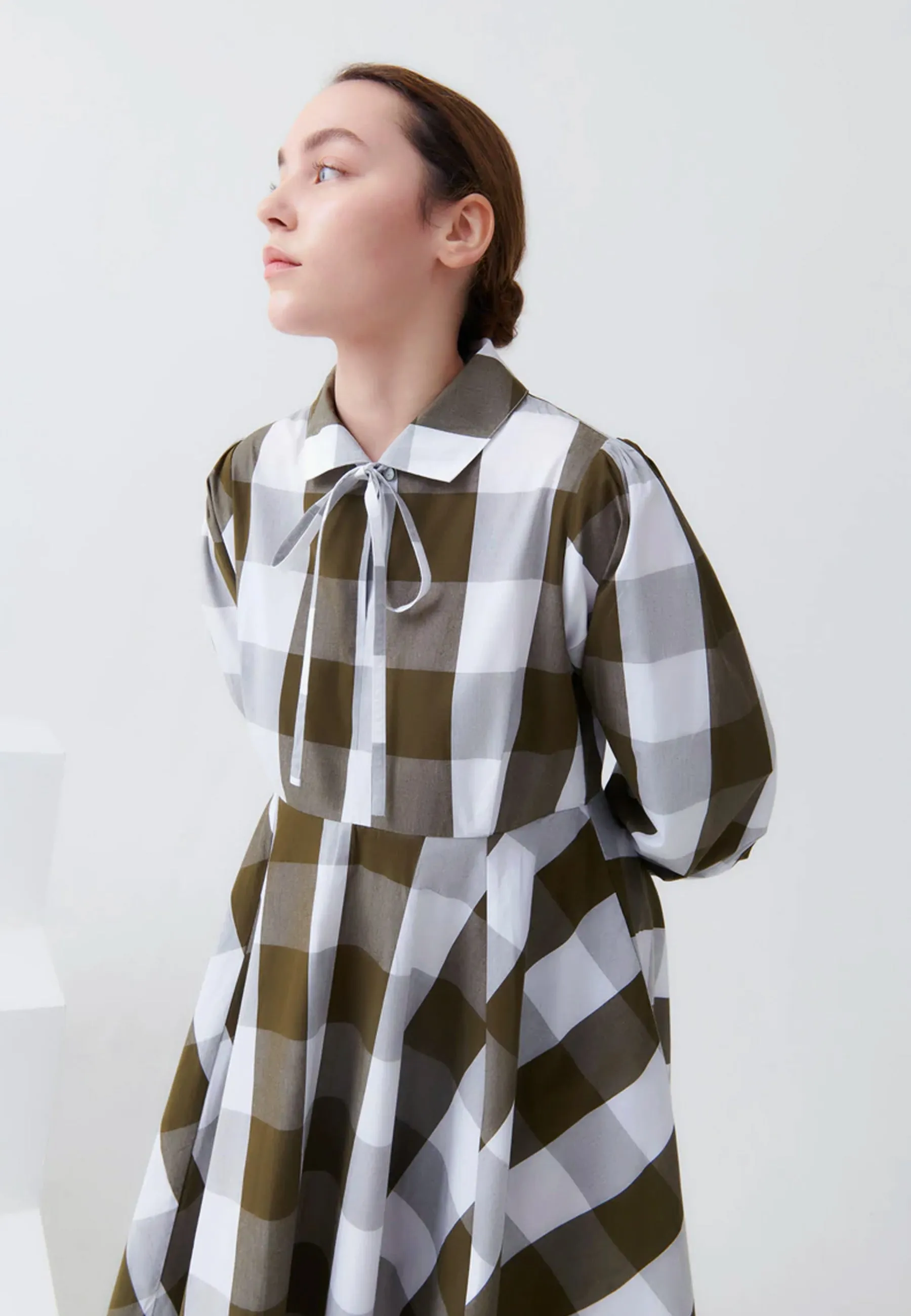 Ella Dress - khaki check