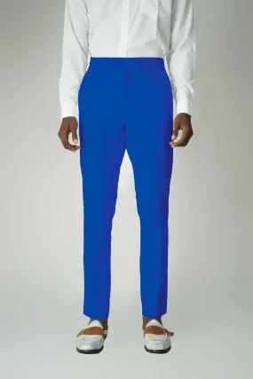 Extended Length Long Sleeve Wool Pants in Royal Blue