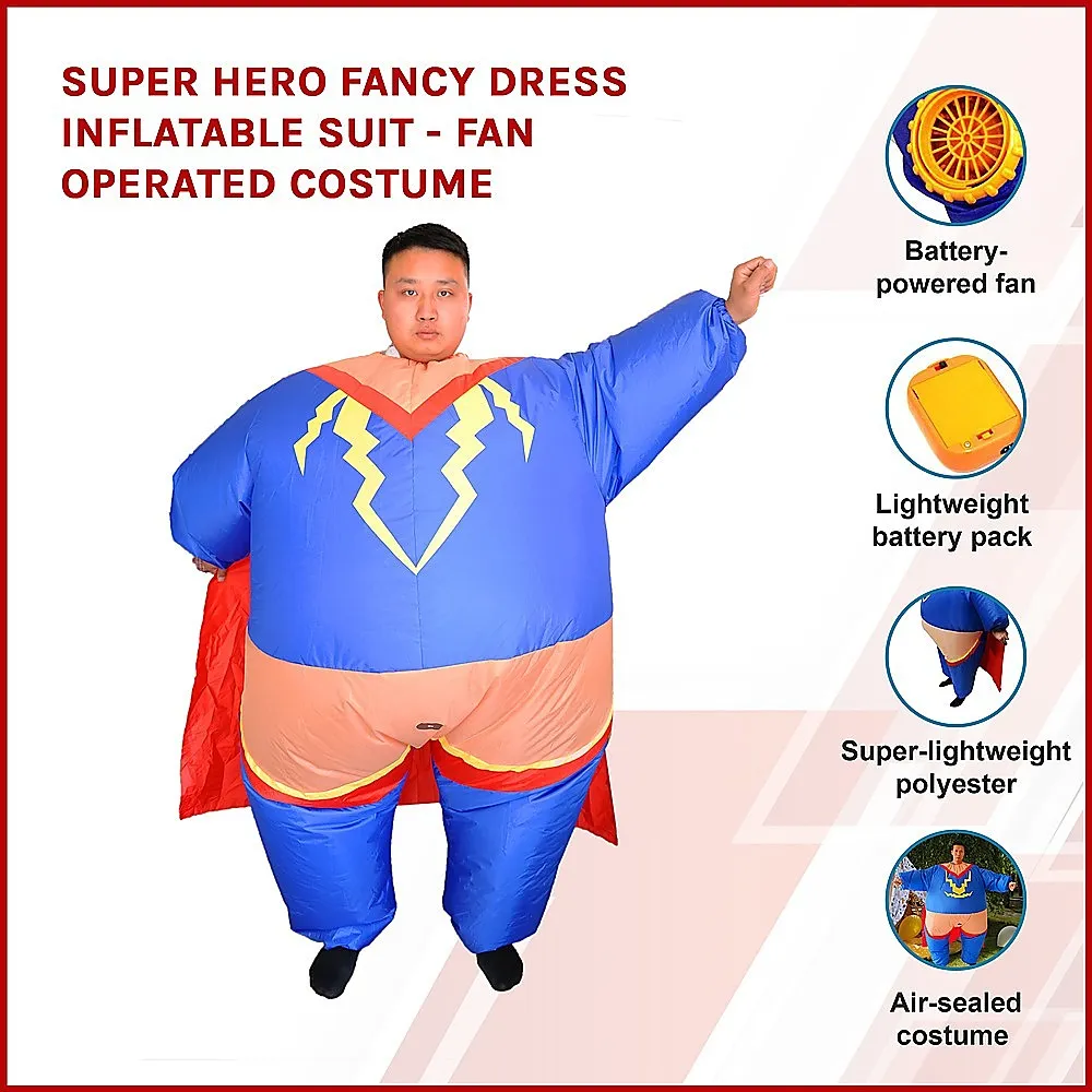 Feather-Light Inflatable Super Hero Costume with Fan