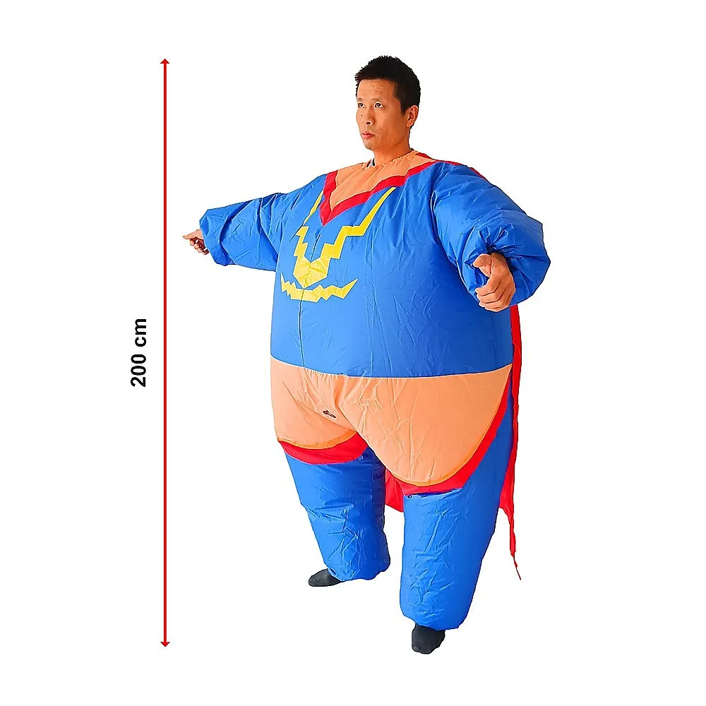 Feather-Light Inflatable Super Hero Costume with Fan