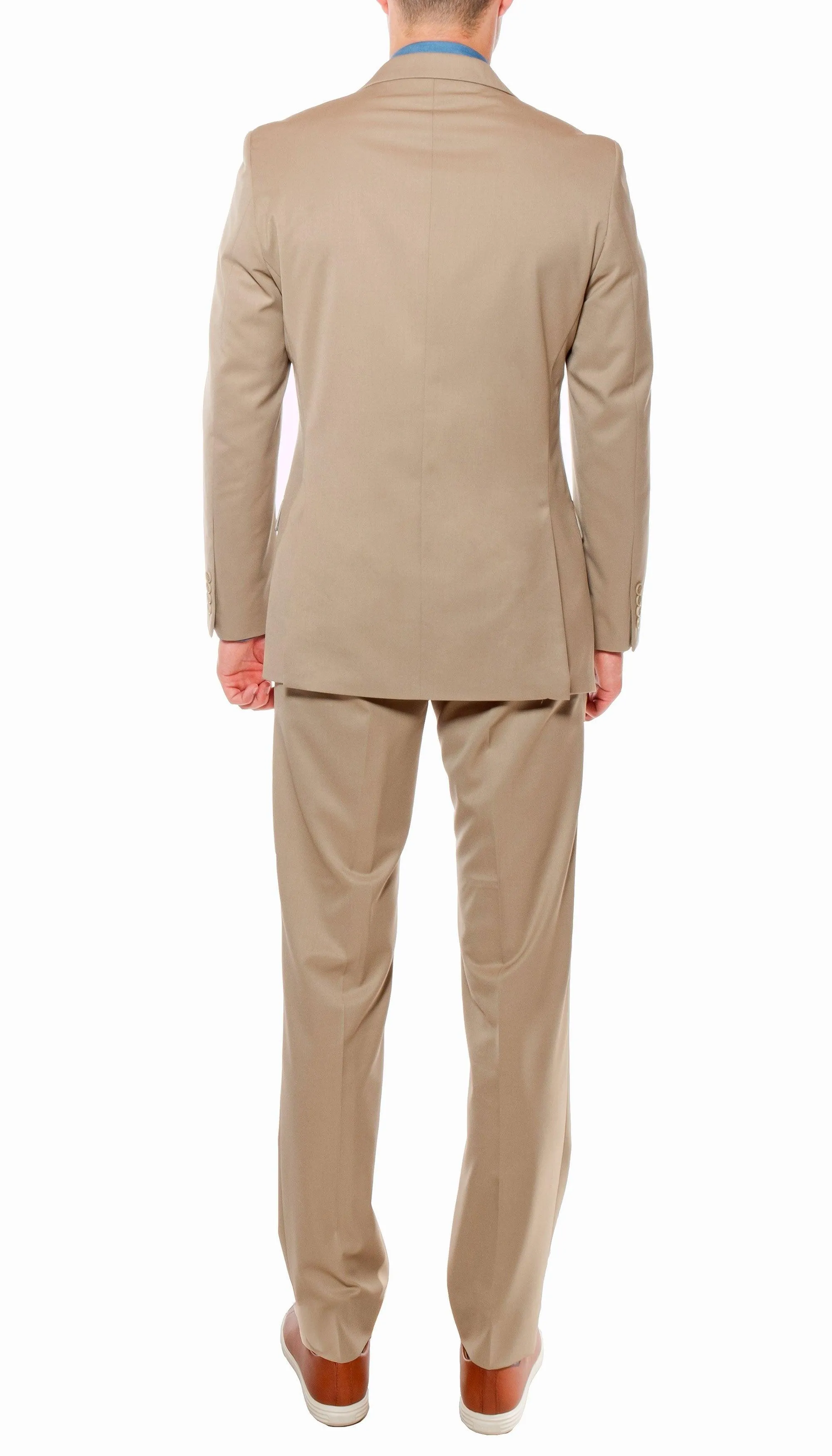 Ferrecci Mens Savannah Tan Slim Fit 3 Piece Suit