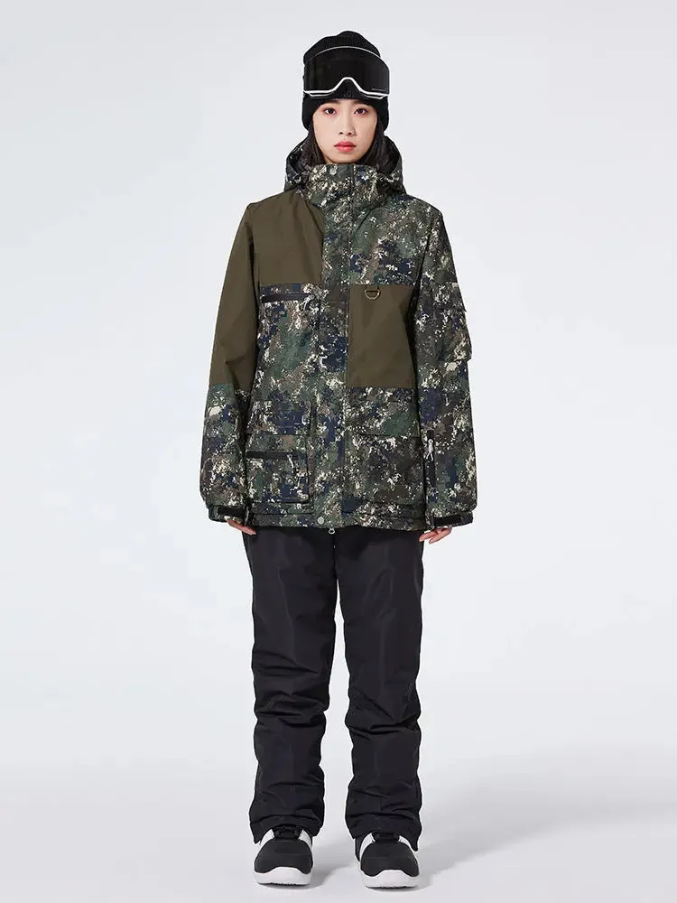 Floral Printed Snow Jackets & Bibs Set for Women