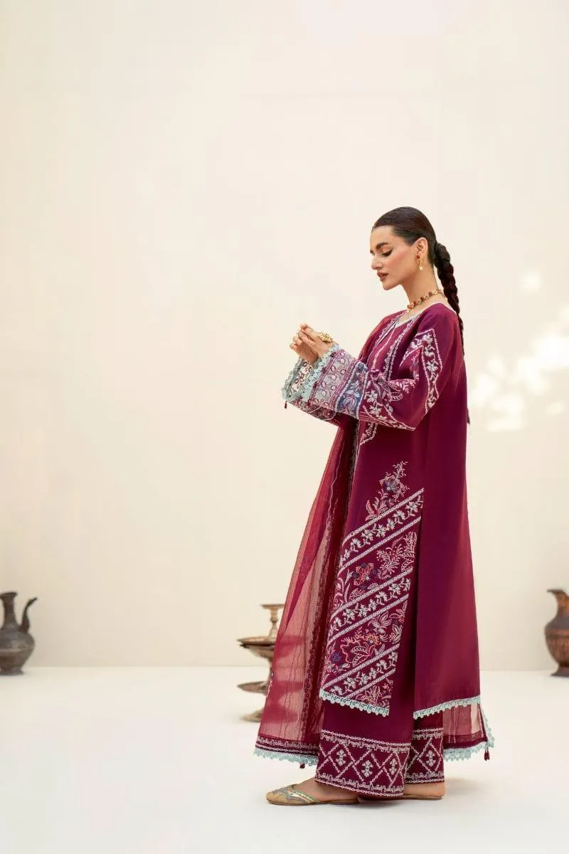 Fozia Khalid - Mulberry - Embroidered - 3 Piece