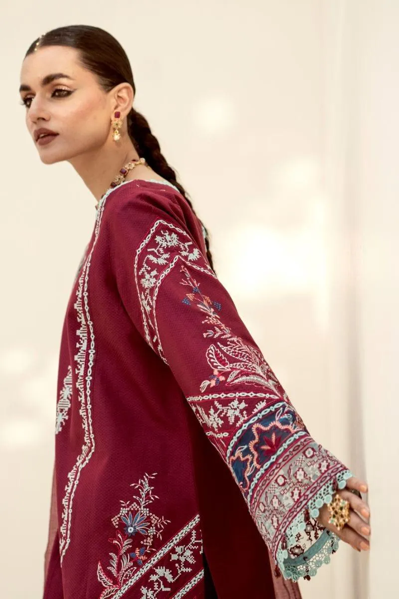 Fozia Khalid - Mulberry - Embroidered - 3 Piece