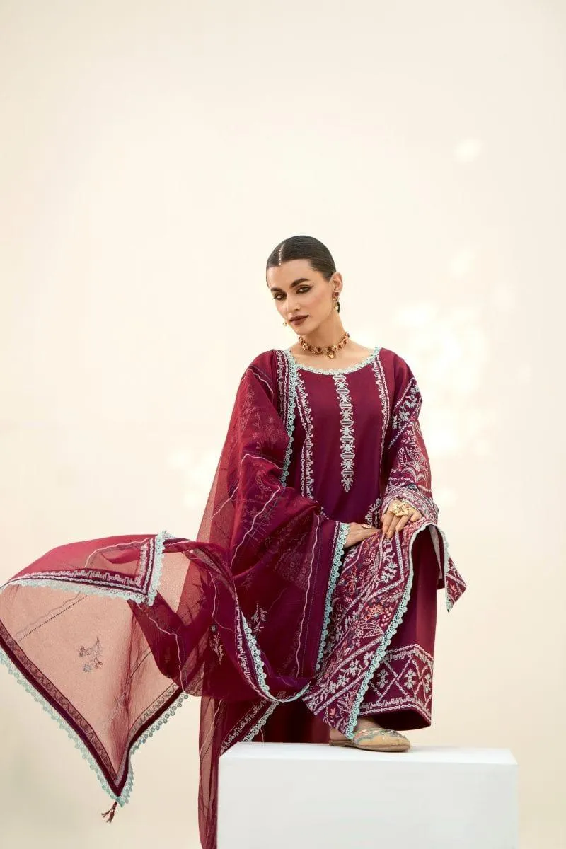 Fozia Khalid - Mulberry - Embroidered - 3 Piece