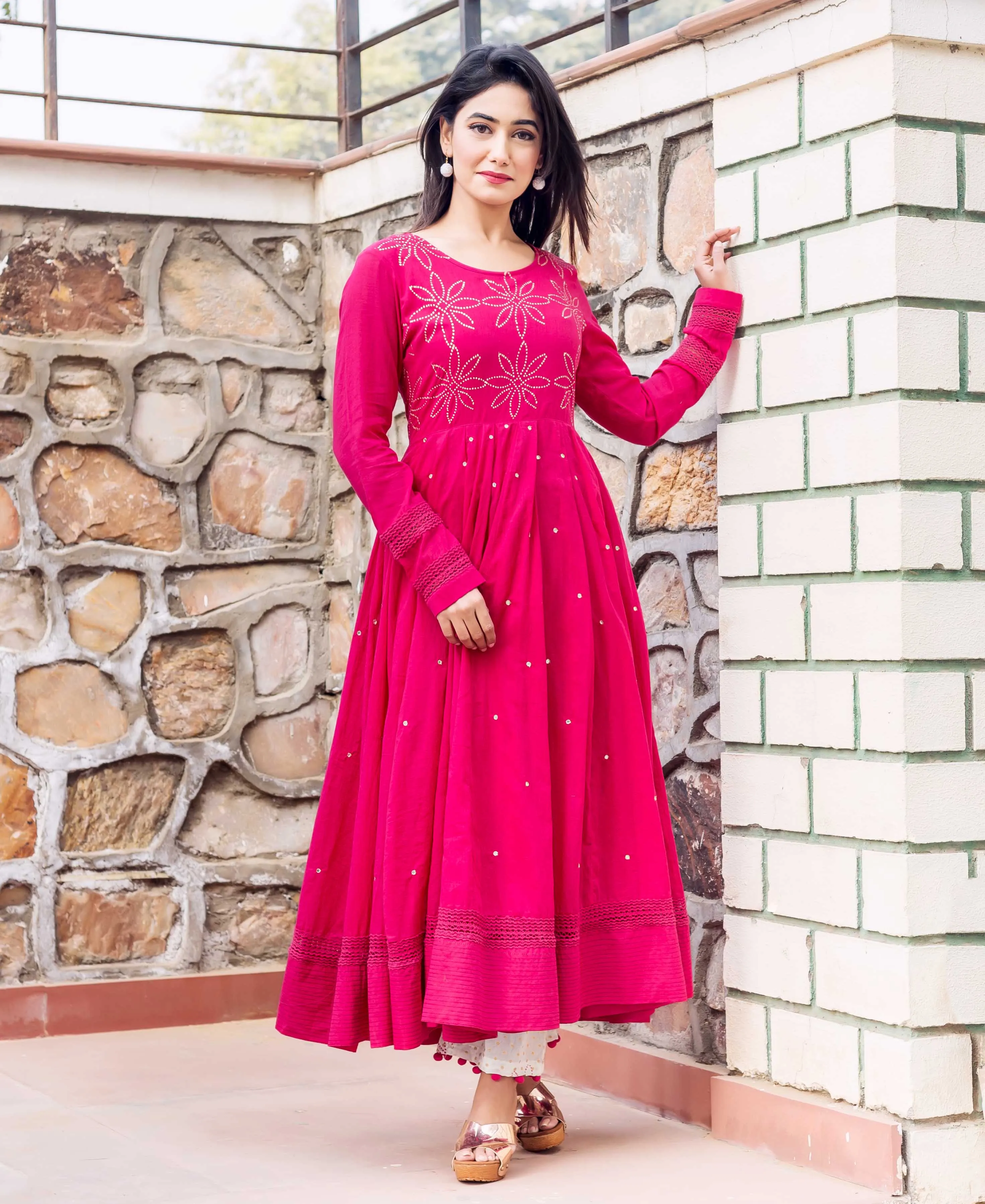 Fuchsia Anarkali Kurta