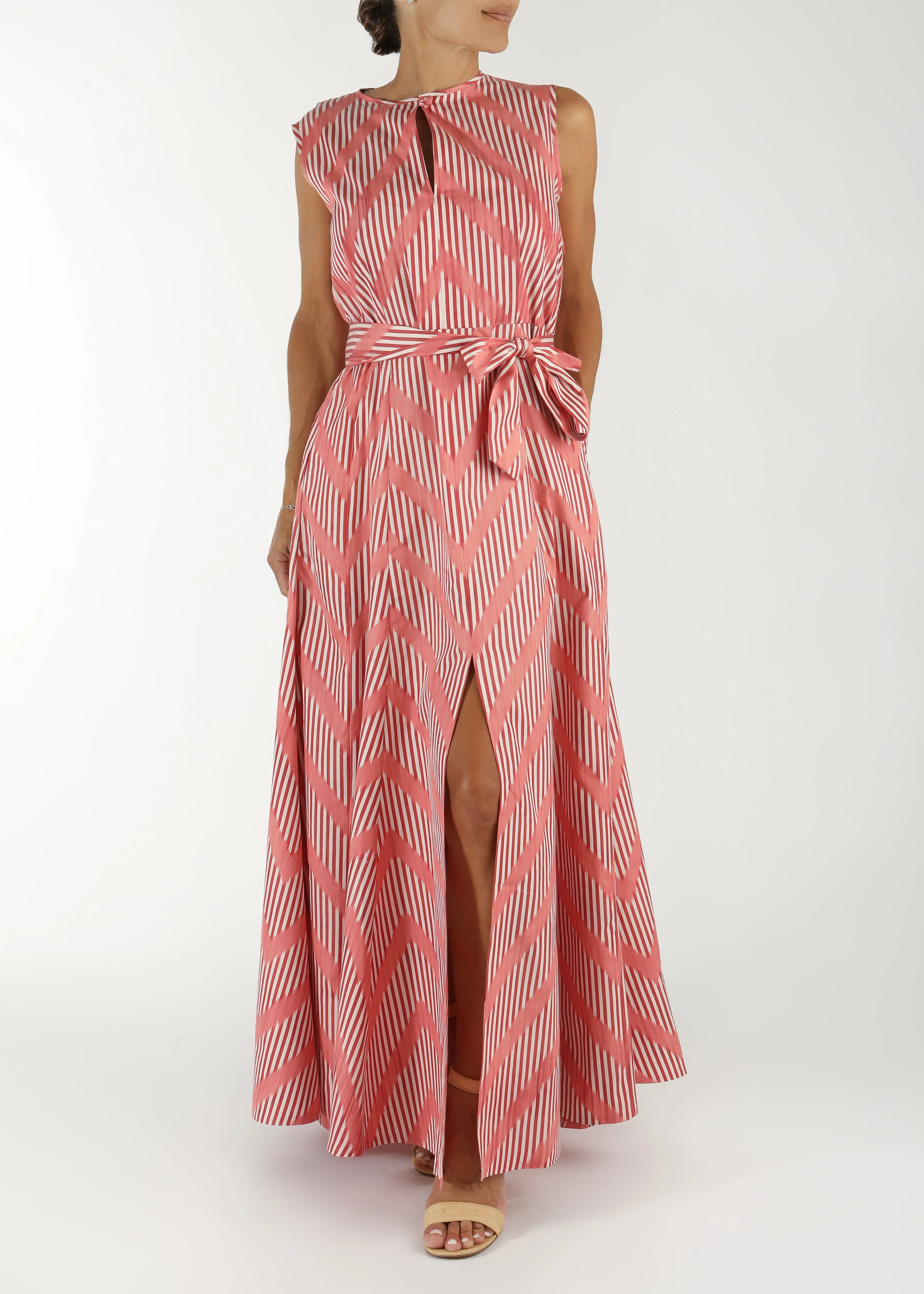 Gasparilla Silk Ikat Sleeveless Dress - Pink