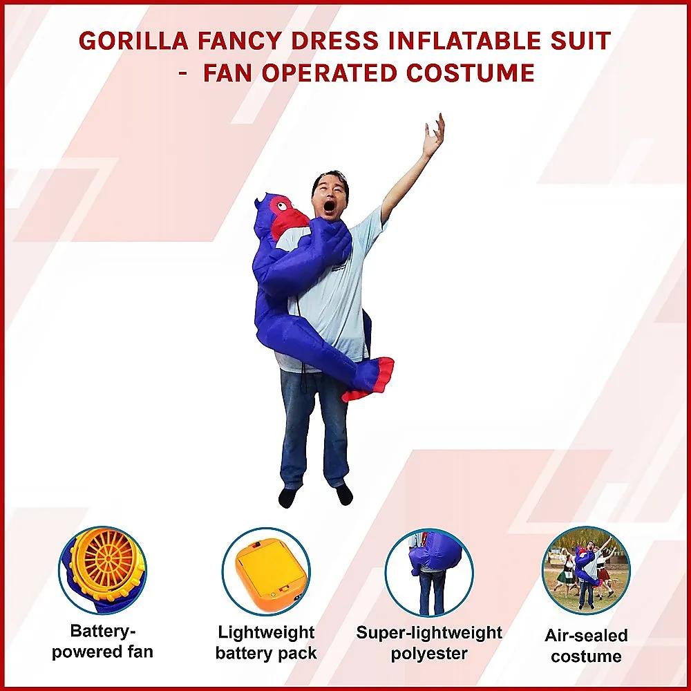 GORILLA Fancy Dress Inflatable Suit - Fan Operated Costume