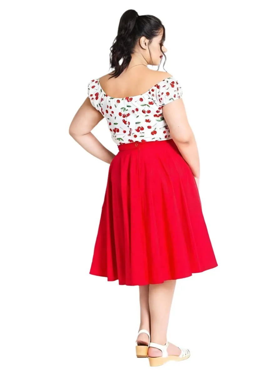 Hell Bunny Paula Red Circle Skirt