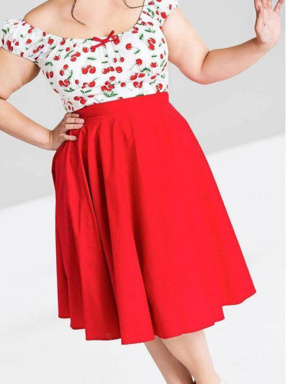 Hell Bunny Paula Red Circle Skirt