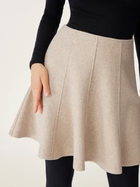 High Waisted Flare Hem Mini Skirt