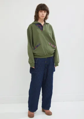 Indigo-Dyed Quilted Cotton Cargo Pants