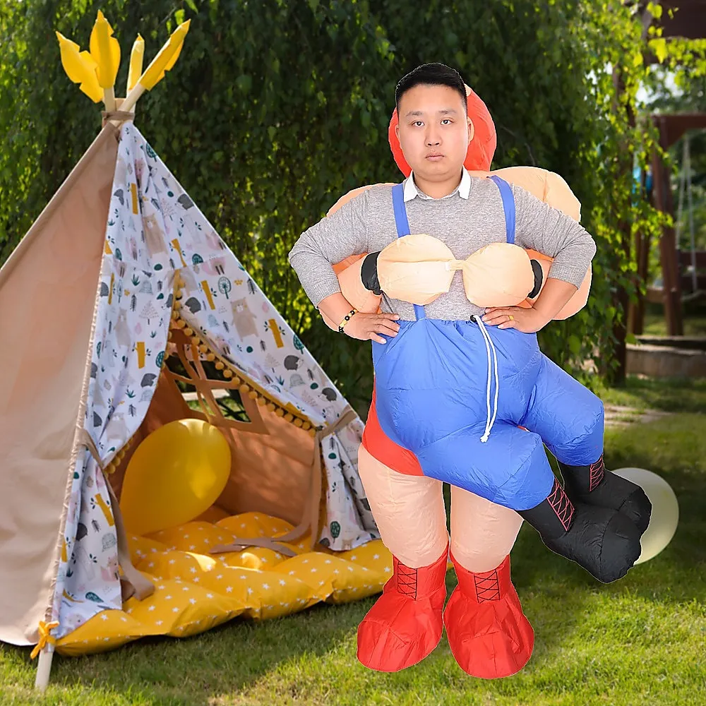 Inflatable Wrestler Fan Costume with Battery Pack