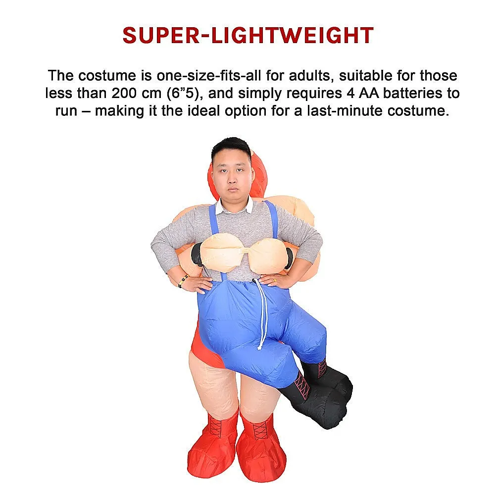 Inflatable Wrestler Fan Costume with Battery Pack