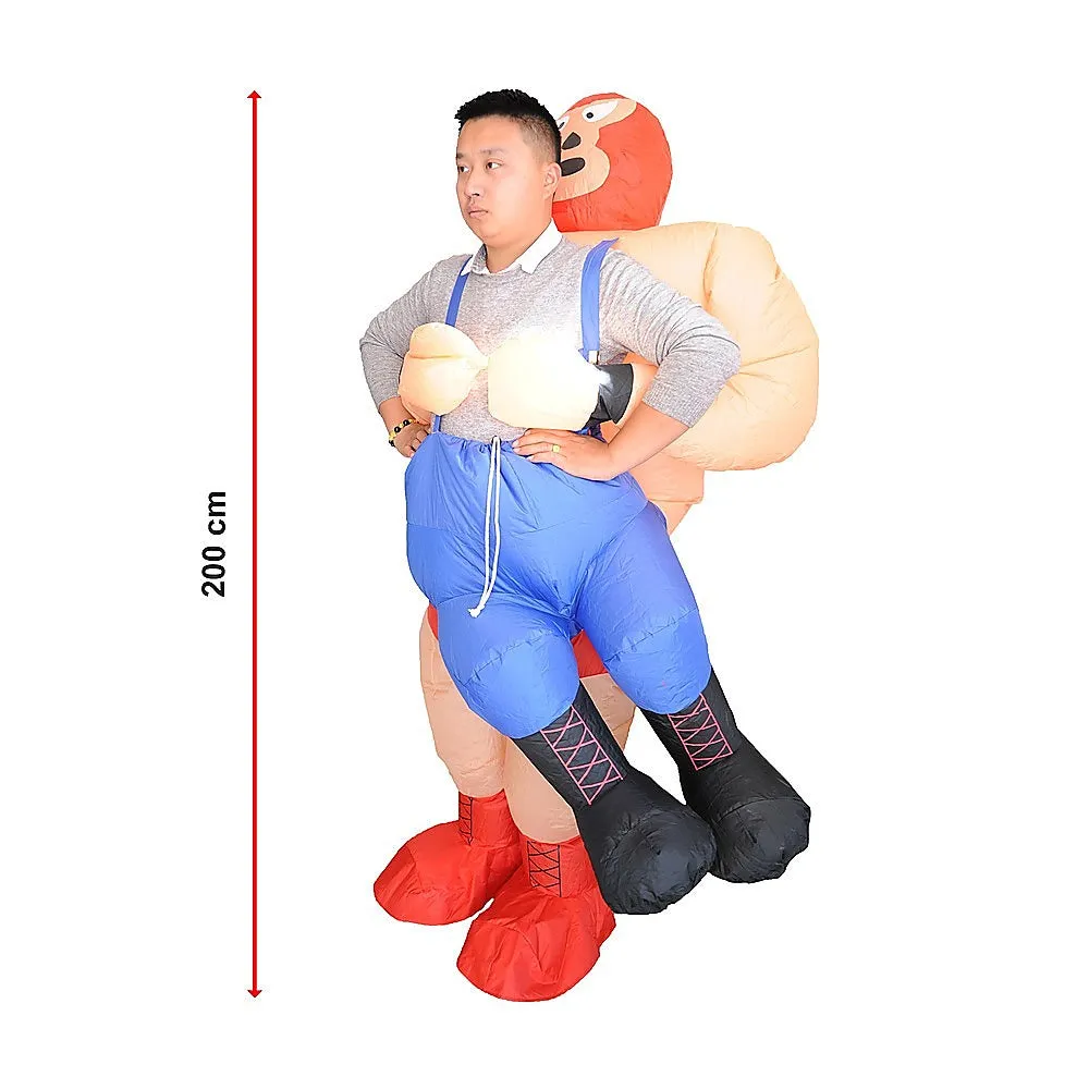 Inflatable Wrestler Fan Costume with Battery Pack