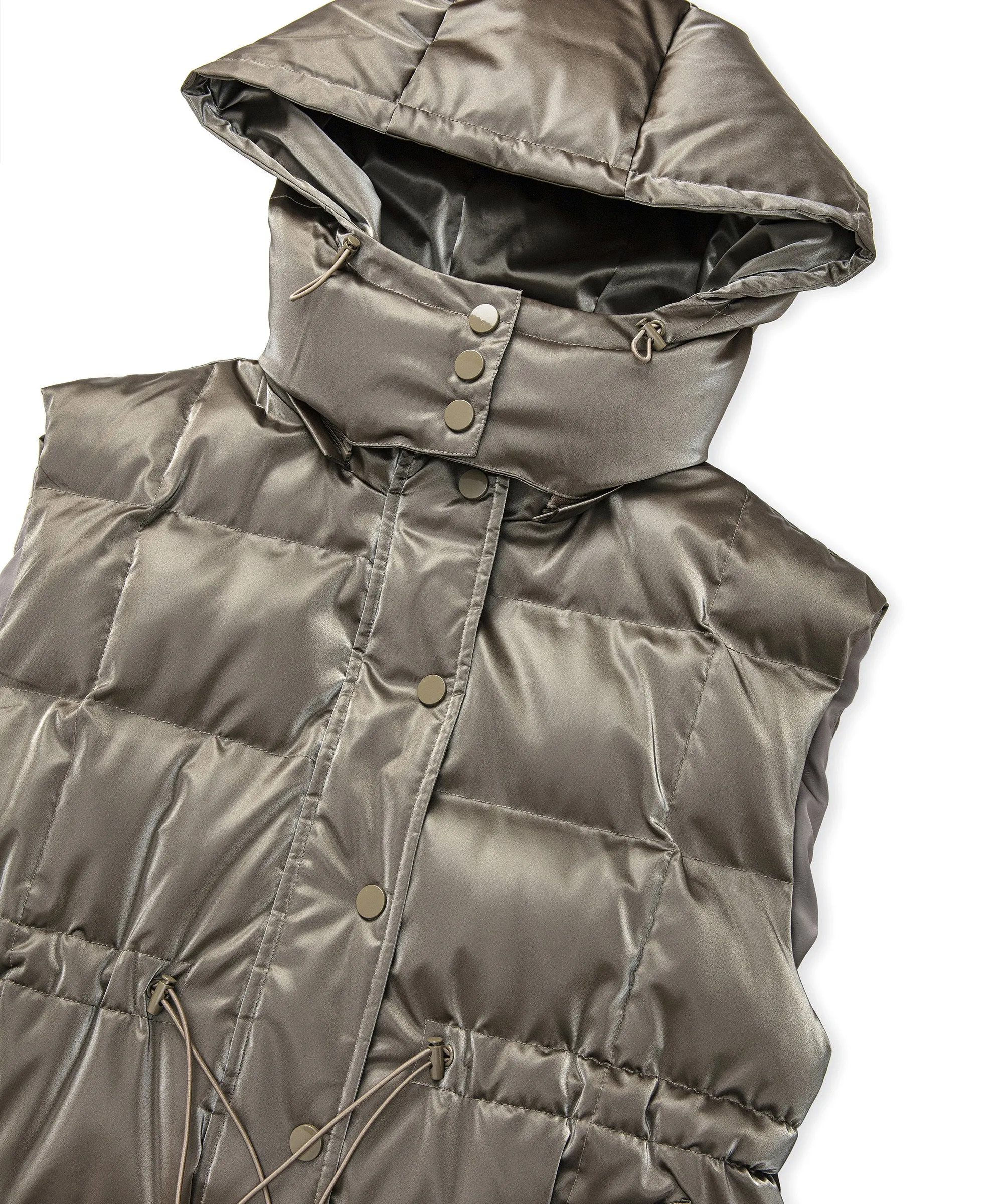 Ipekyol Shiny Textured Puffer Vest Mink