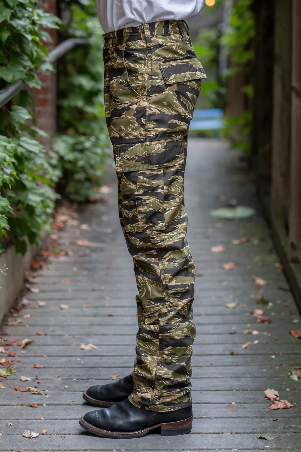 Iron Heart IH-737-TSC Satin Camouflage Cargo Pants - Tiger Stripe