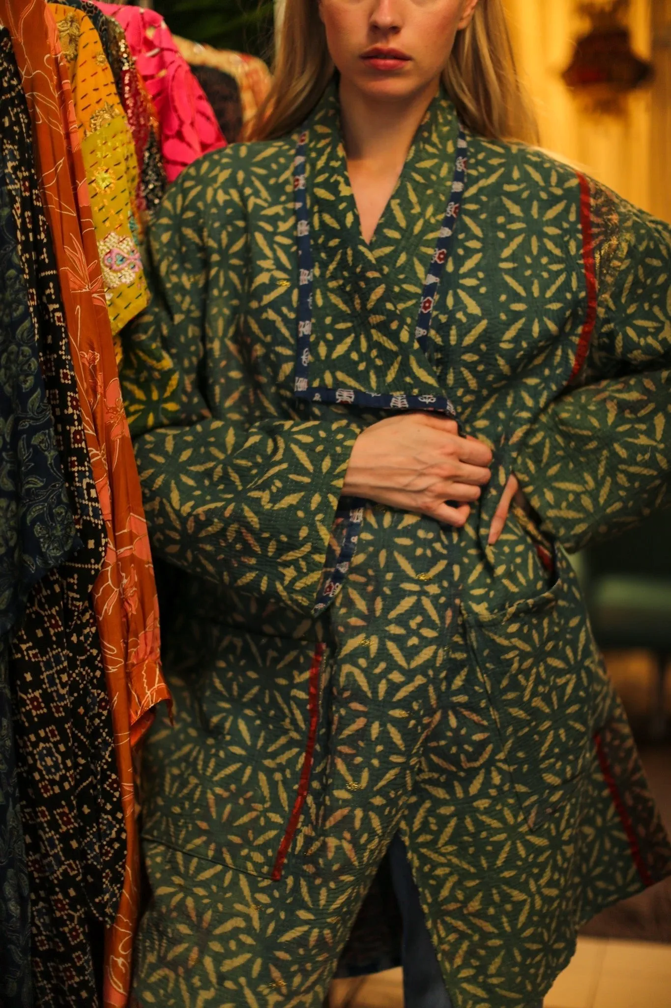 KANTHA INDIGO JACKET COAT CATALINA