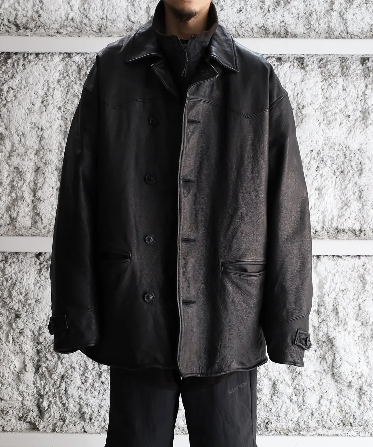 LAST1 >> US2450 / leather coat - UNUSED