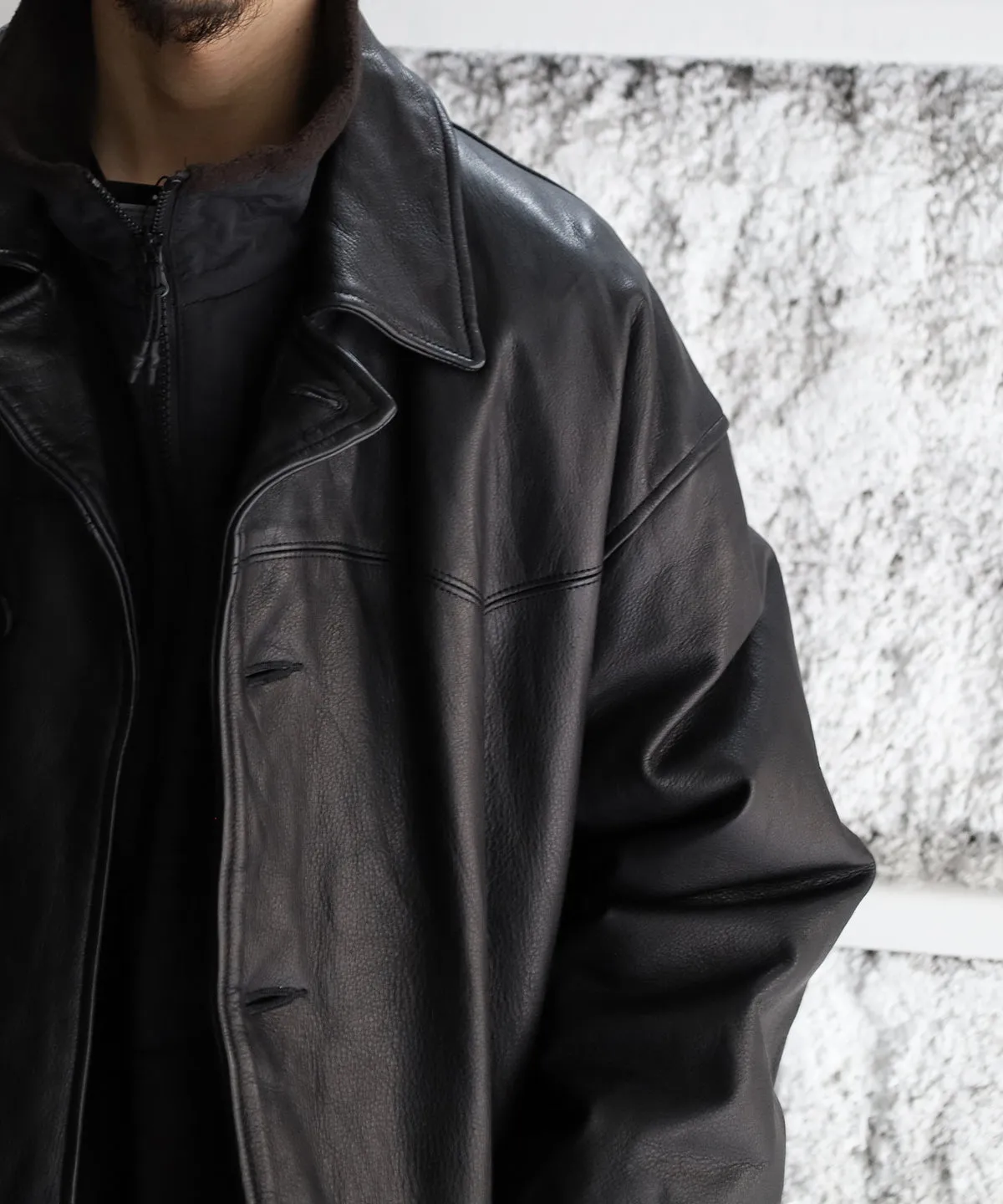 LAST1 >> US2450 / leather coat - UNUSED