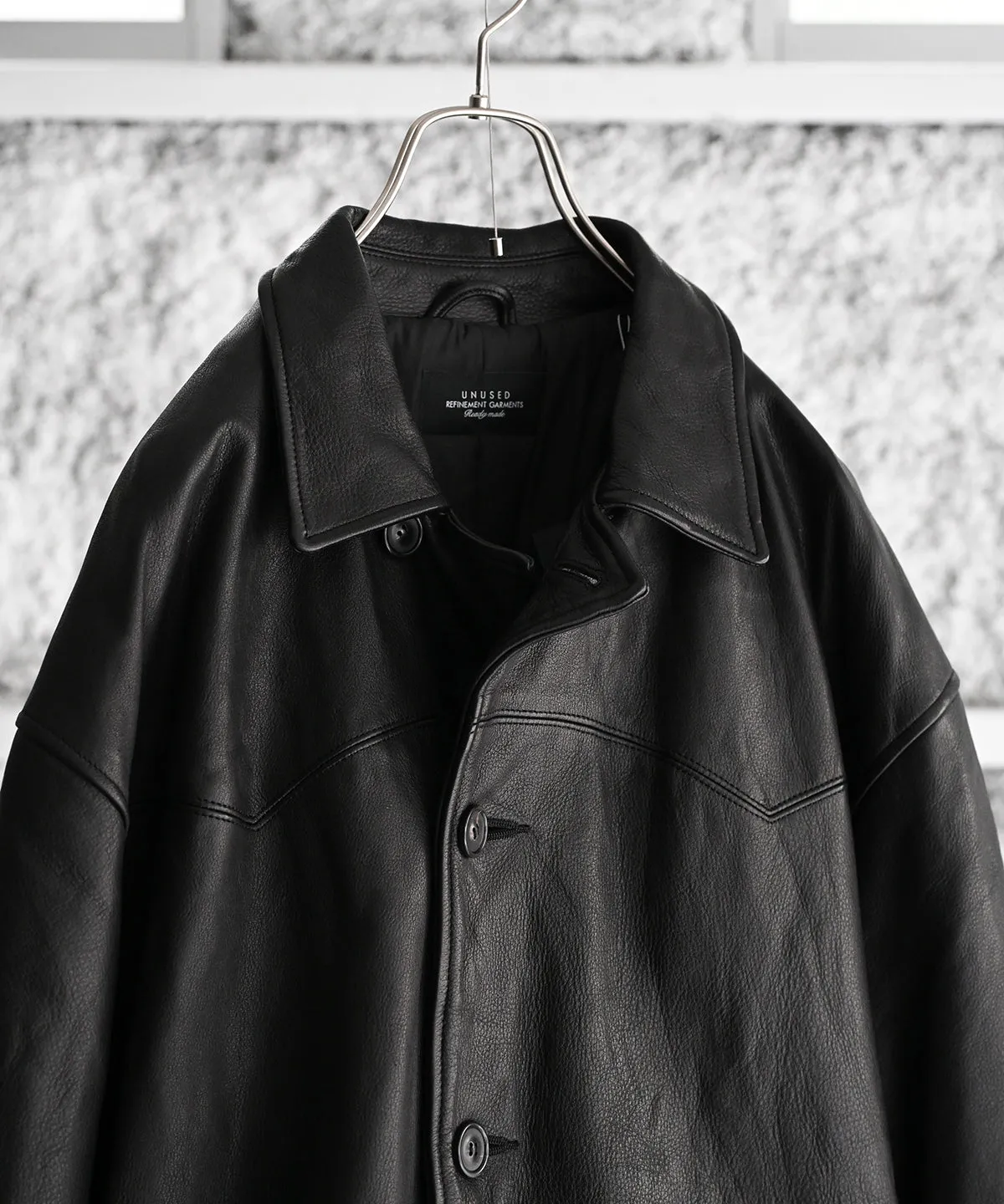 LAST1 >> US2450 / leather coat - UNUSED