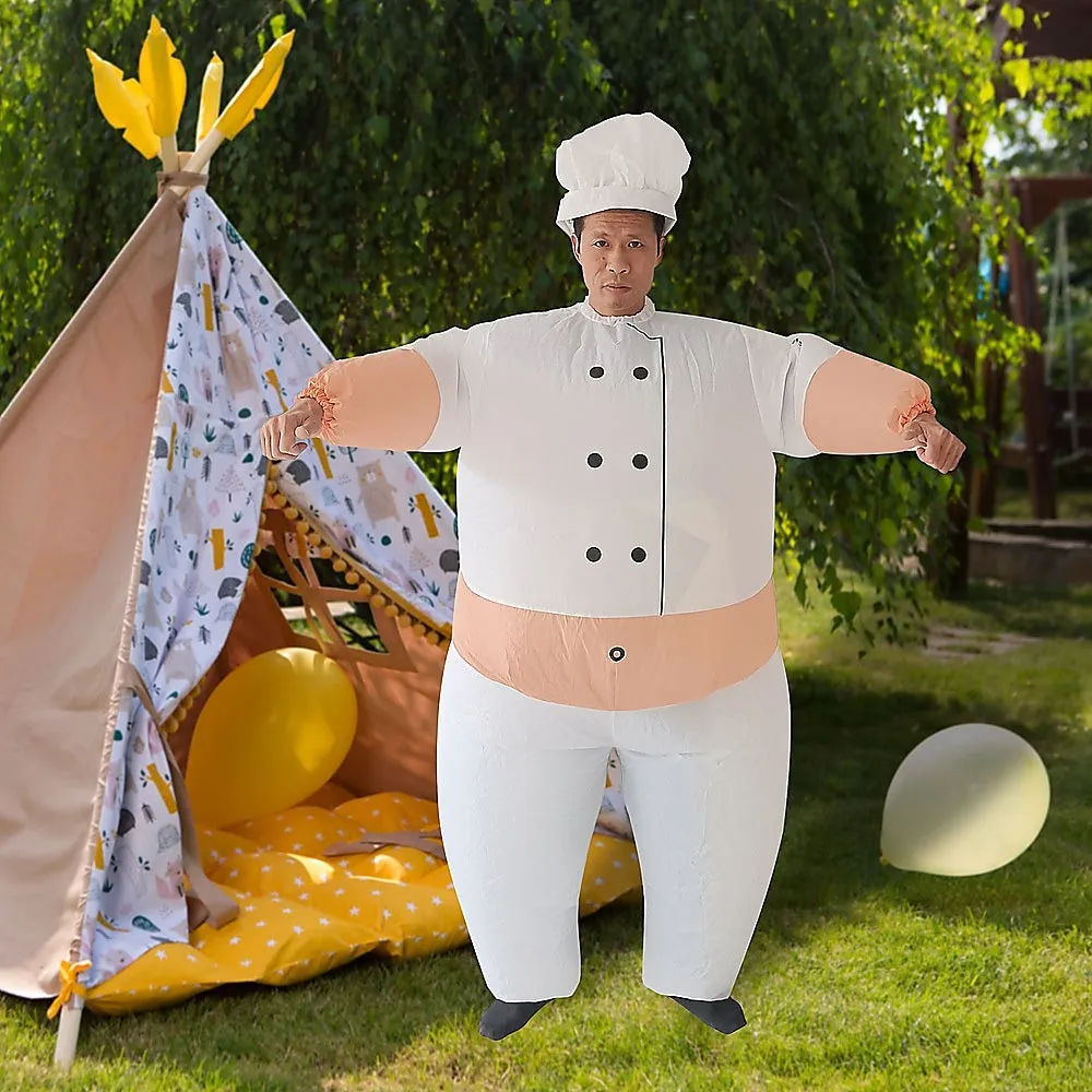 Lightweight Inflatable Chef Costume with Fan, One-Size