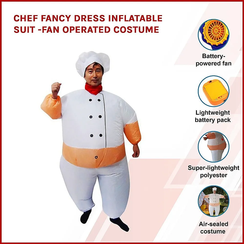 Lightweight Inflatable Chef Costume with Fan, One-Size