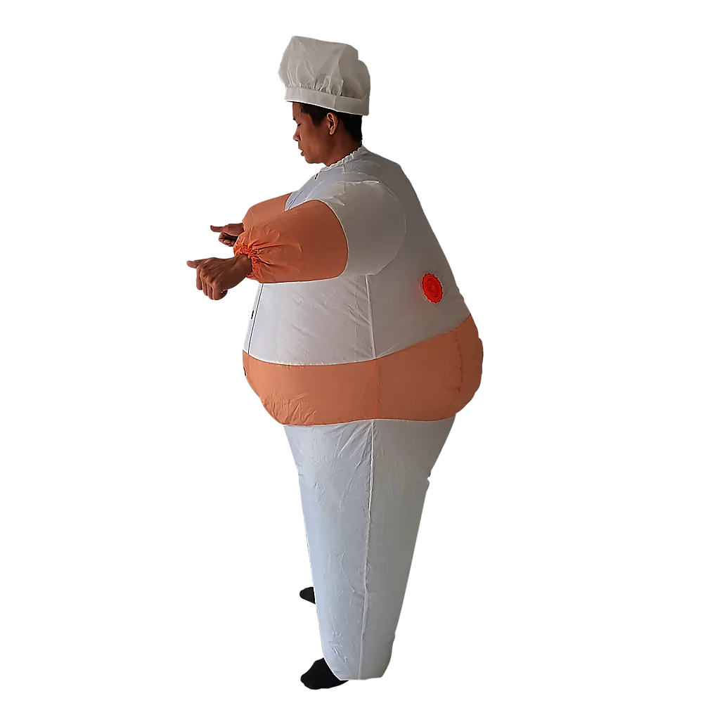 Lightweight Inflatable Chef Costume with Fan, One-Size