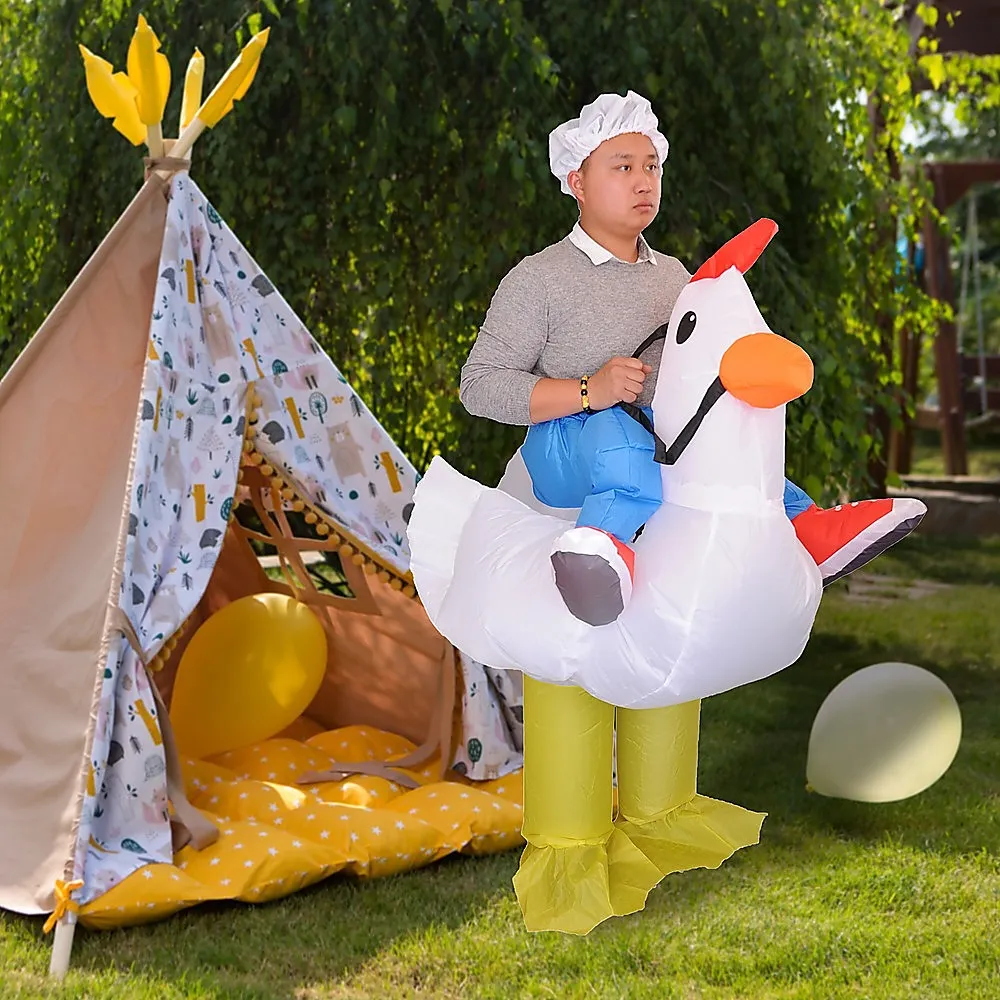 Lightweight Inflatable Chicken Costume, Fan Operated, One-Size