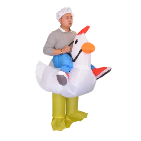 Lightweight Inflatable Chicken Costume, Fan Operated, One-Size