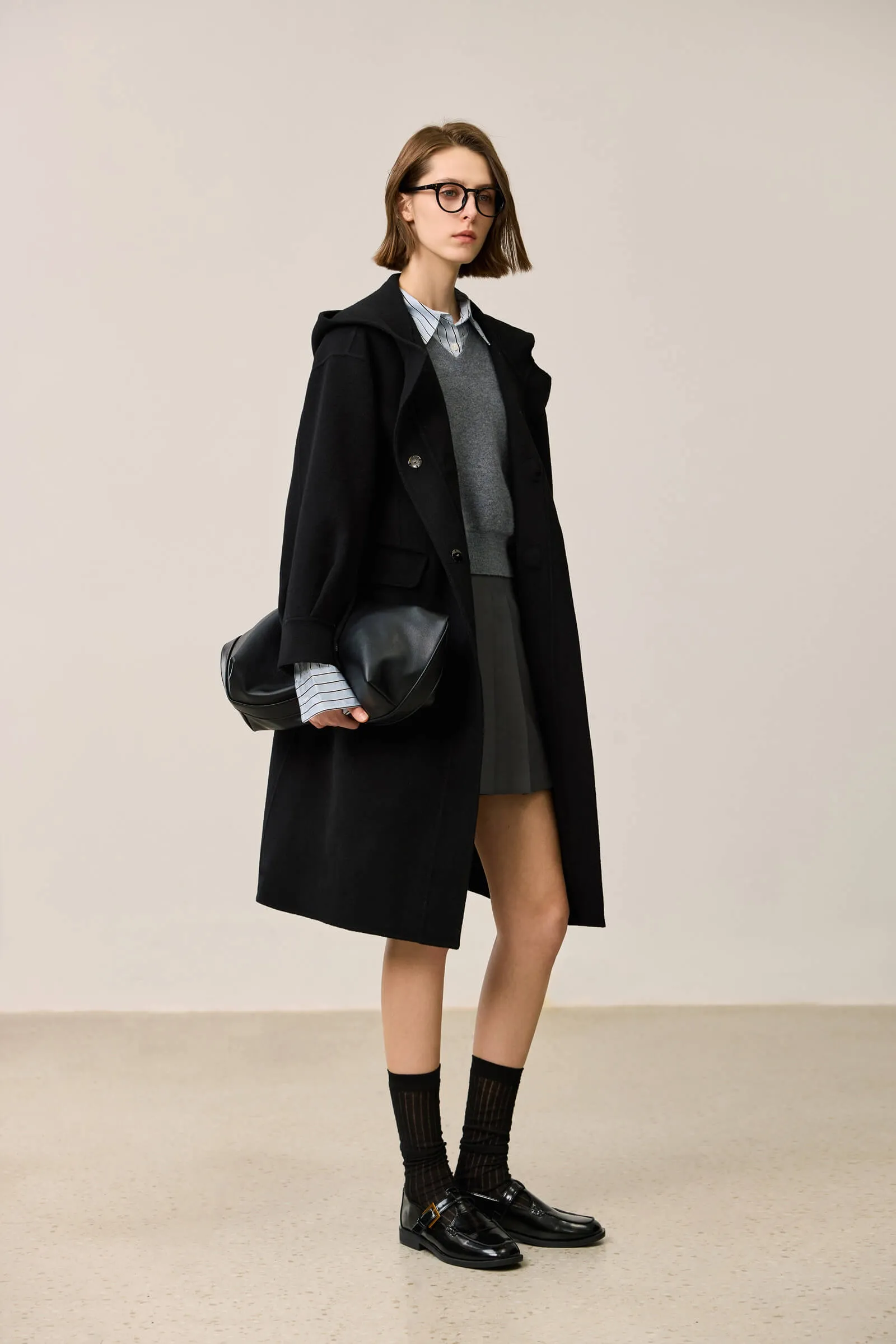 LILY Lambswool Collegiate Duffle Wool Coat