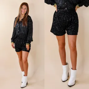 Little Miss Perfect Sequin Shorts in Black