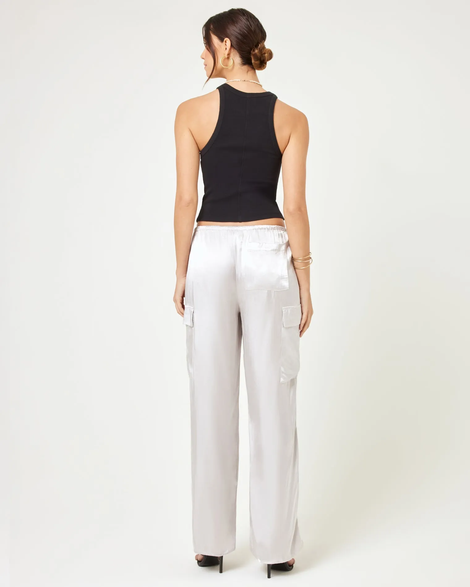 LSPACE Sundown Drawstring Satin Cargo Pant