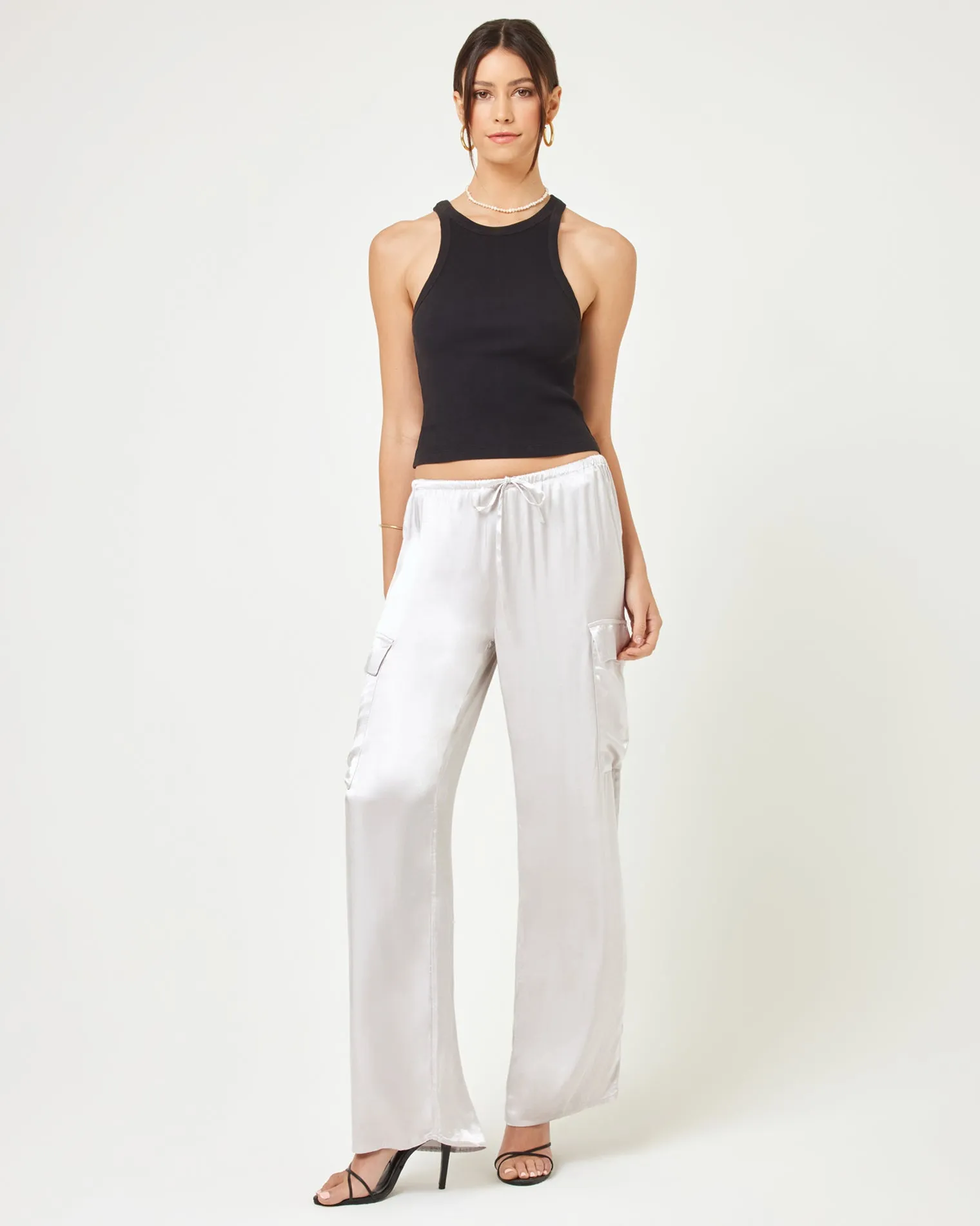 LSPACE Sundown Drawstring Satin Cargo Pant