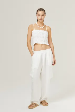 Luca Linen Pants - White