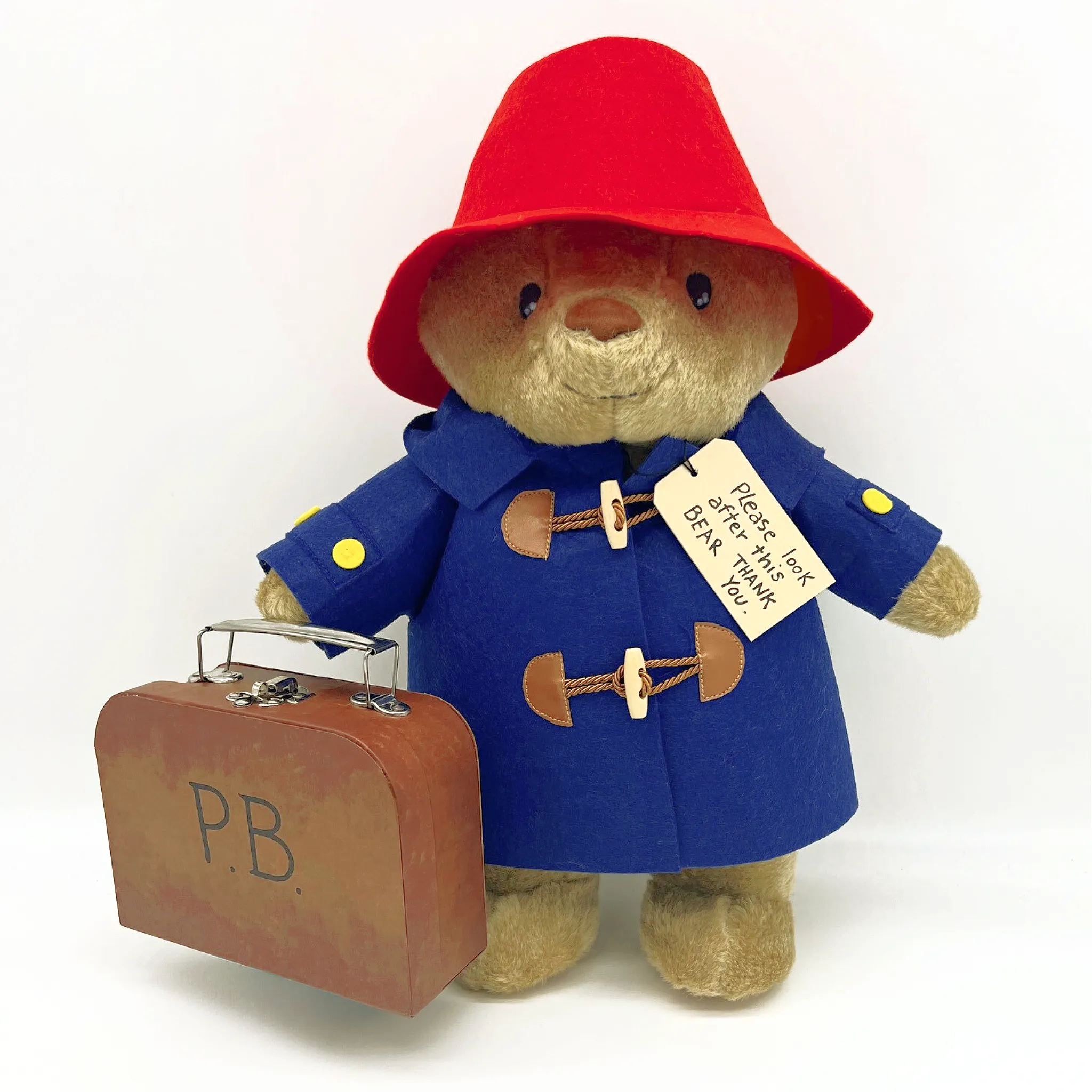 Luxe Paddington Gift Set: Classic Wool Duffle Coat with 16" Soft Toy and Suitcase in