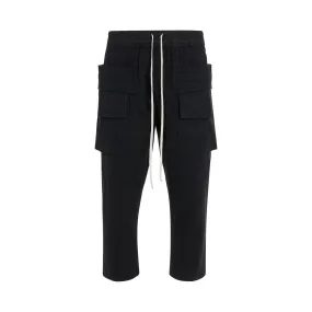 Men Cargo Cropped Drawstring Pants in Black