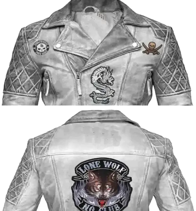 Men Classic Biker Motorcycle Cafe Racer Sheep Leather Jacket