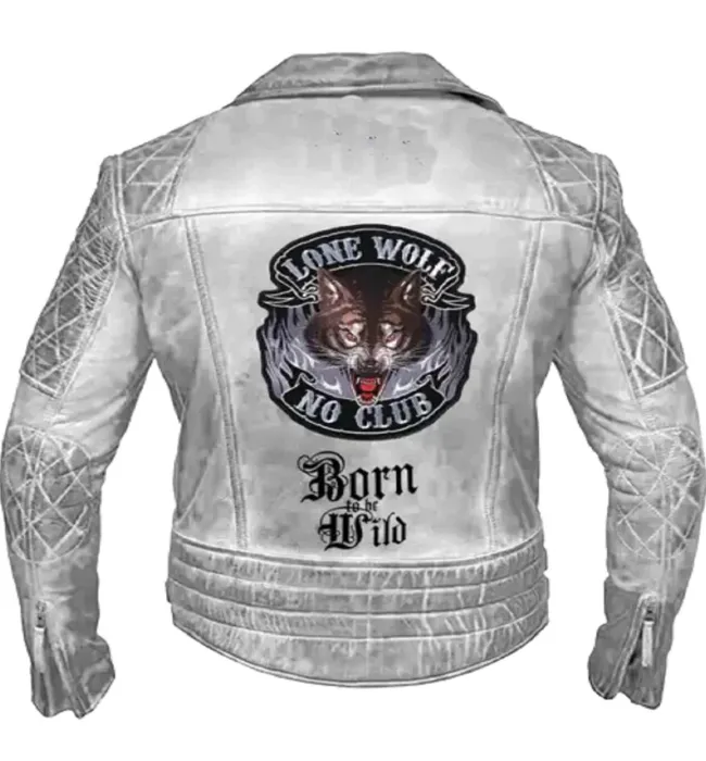 Men Classic Biker Motorcycle Cafe Racer Sheep Leather Jacket