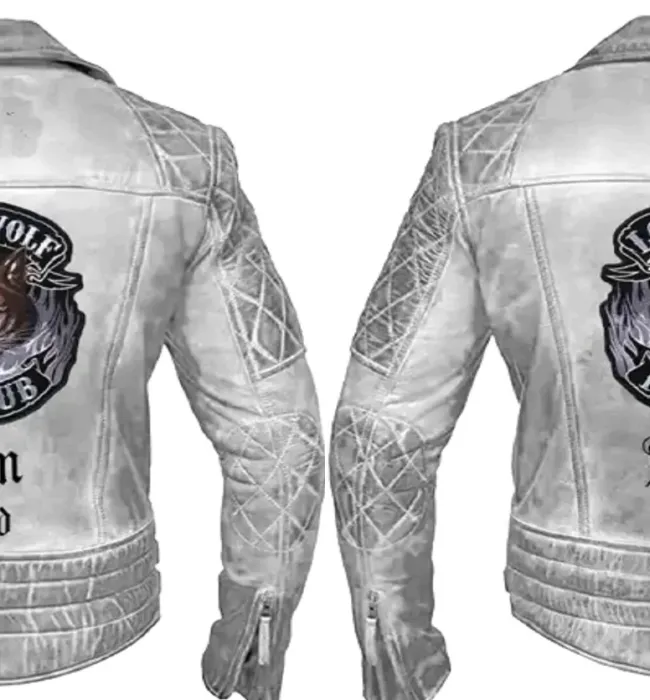 Men Classic Biker Motorcycle Cafe Racer Sheep Leather Jacket