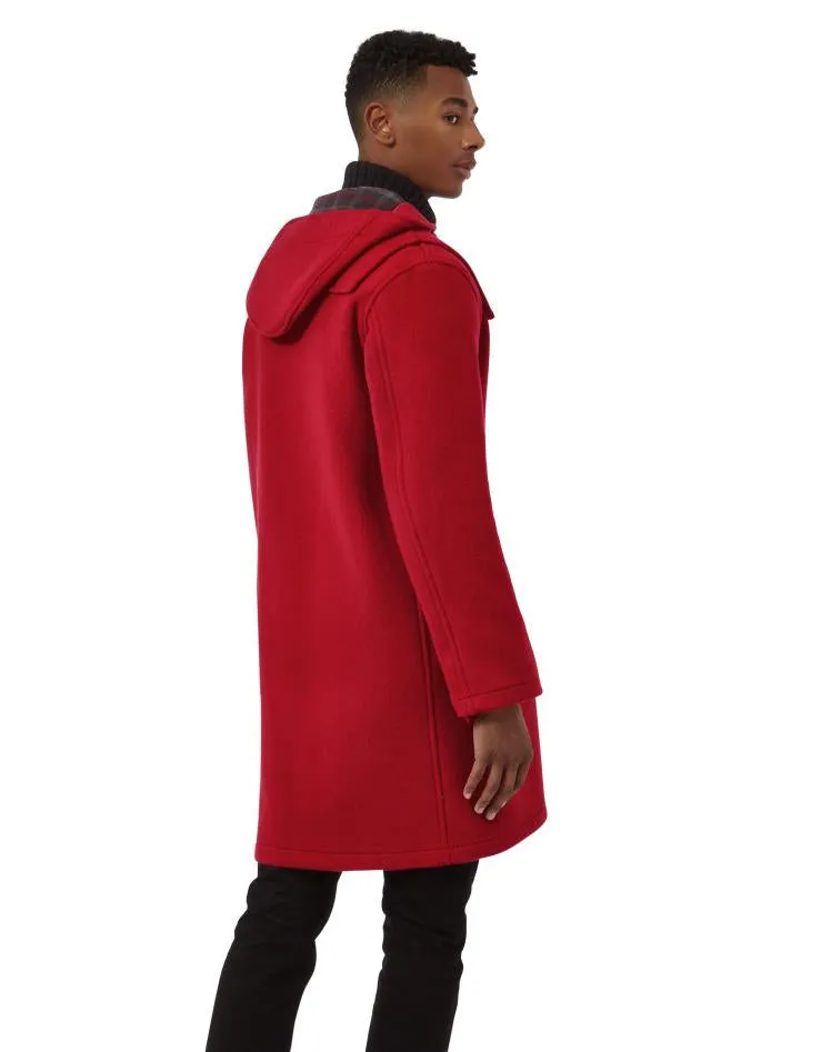 Men's Classic Fit Duffle Coat - Red