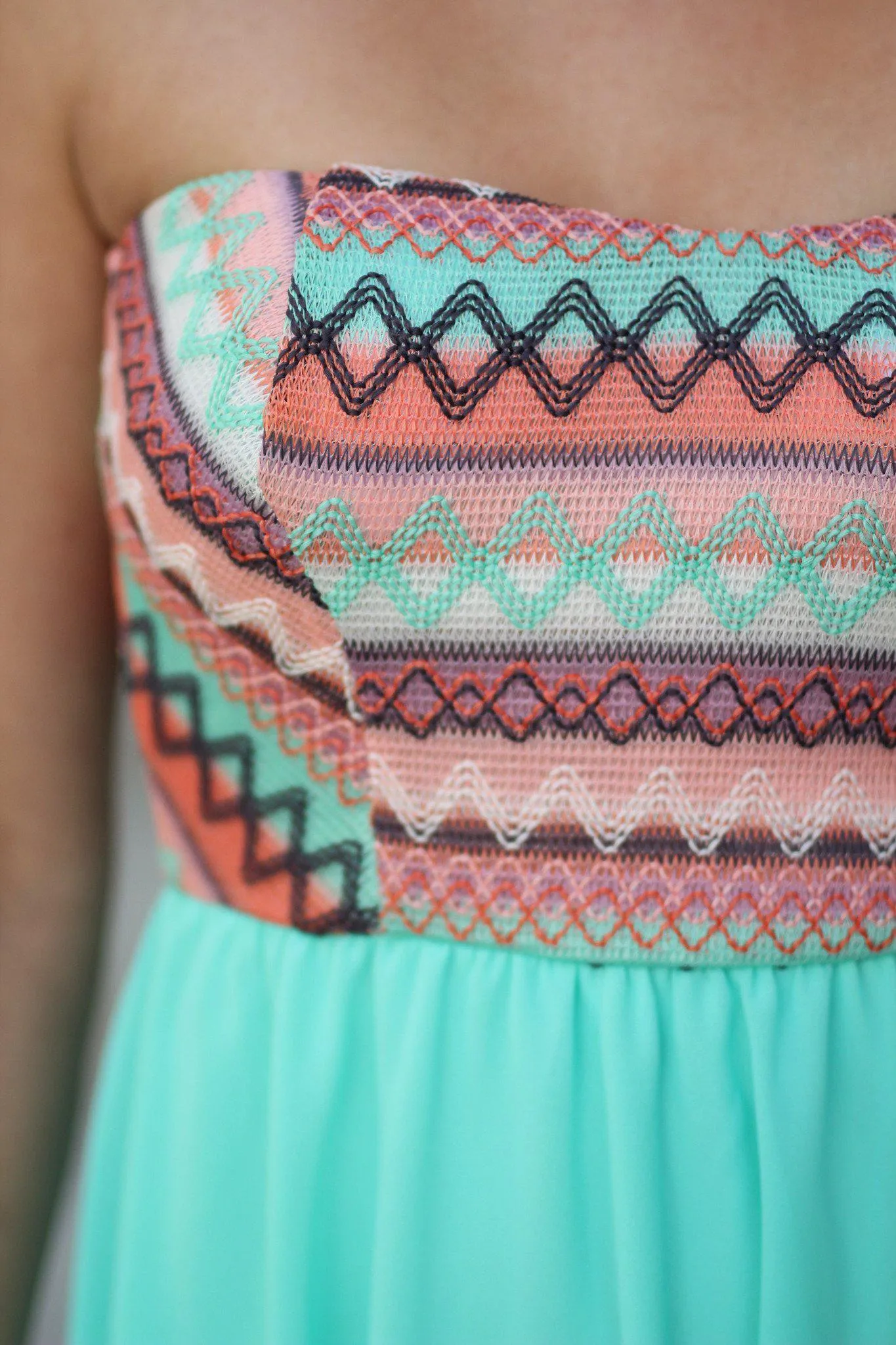 Mint and Peach Short Dress