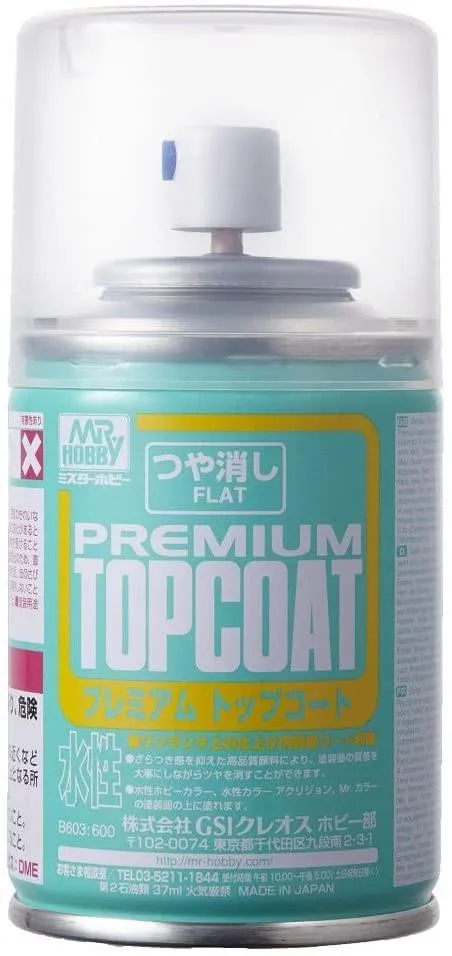 Mr. Hobby B603 Mr. Premium Top Coat Flat Matte Spray Paint 88ml