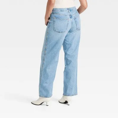 New - Women's Mid-Rise Studded 90's Baggy Jeans - Universal Thread