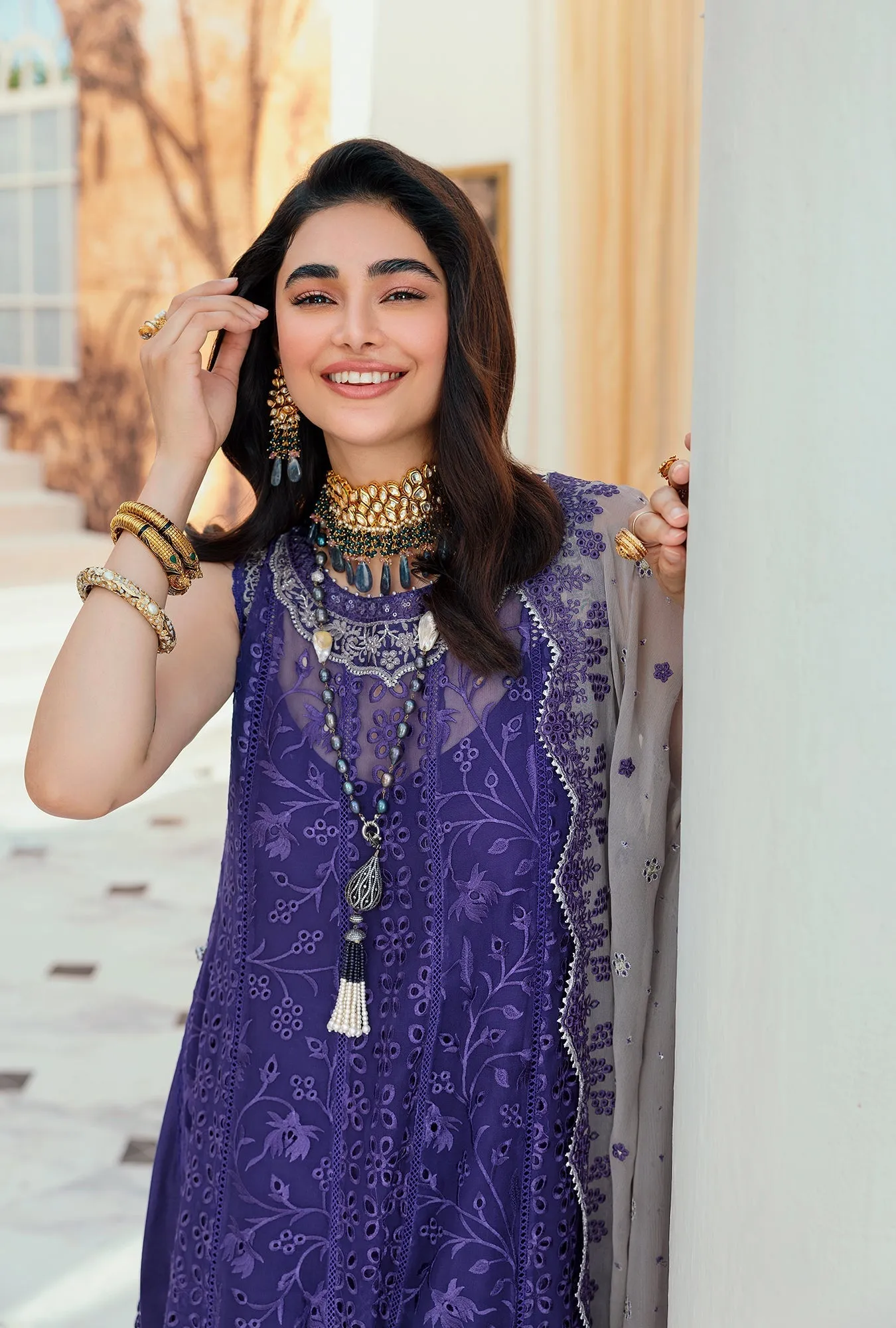 Noor by Saadia Asad · Chiffon Laserkari Collection  – D4-SONREIR