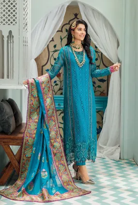 Noor by Saadia Asad · Chiffon Laserkari Collection  – D5-AEGEAN