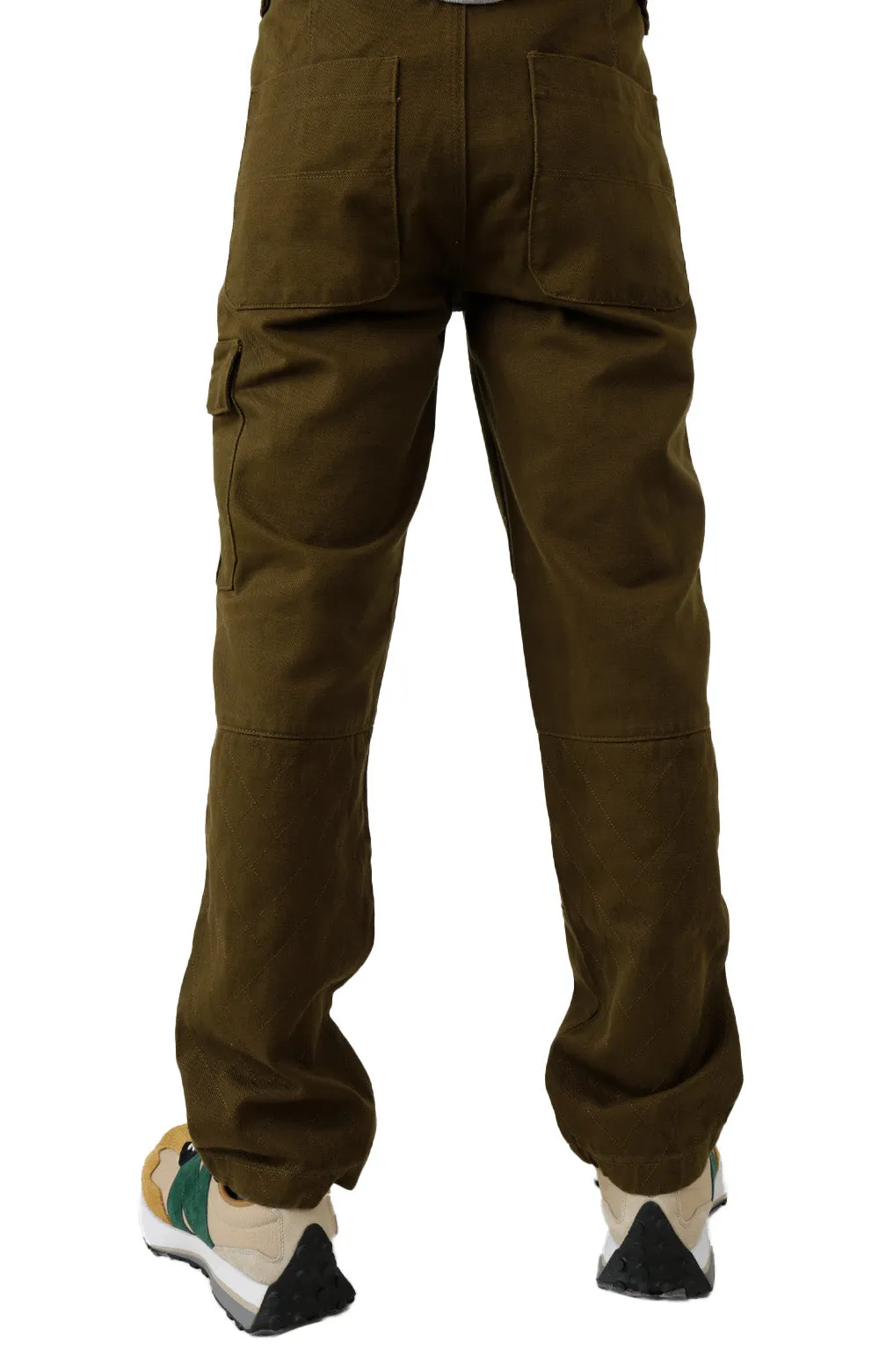 Olive Quilted Cargo Trousers