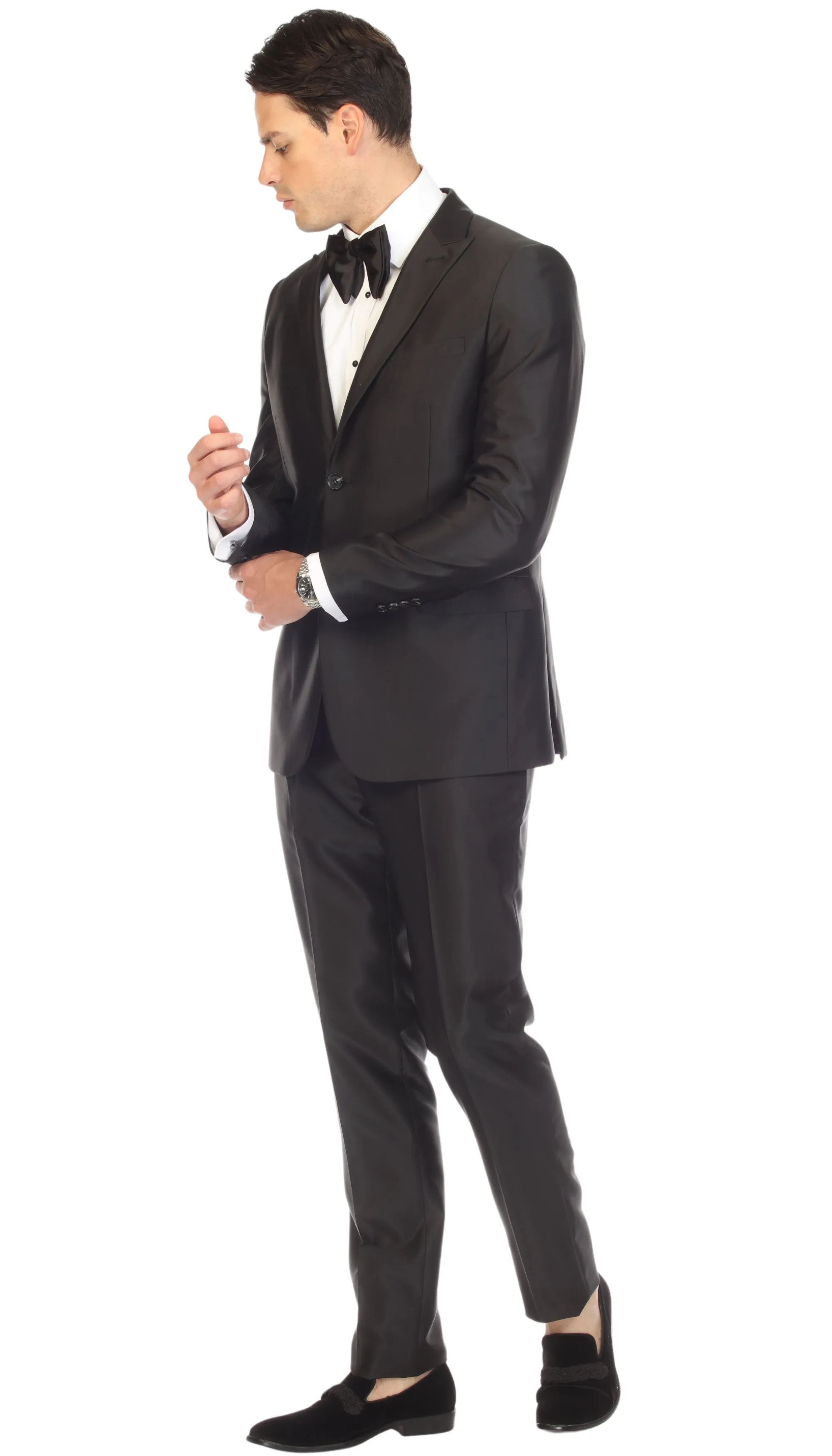 Oxford Black Sharkskin Slim Fit Suit